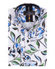 White Flower Sketch Print Shirt