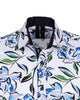 White Flower Sketch Print Shirt