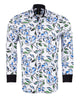 White Flower Sketch Print Shirt