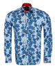 Blue Stripe Daisy Floral Print Shirt