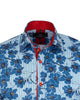 Blue Stripe Daisy Floral Print Shirt