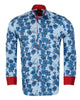 Blue Stripe Daisy Floral Print Shirt