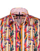 Stripe Tropical Flower Print Shirt