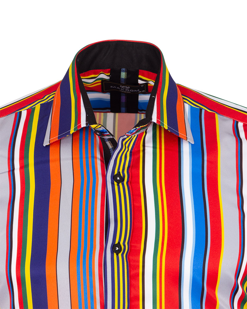 Retro Colourful Striped Print Shirt