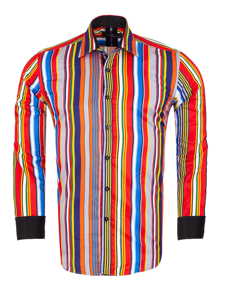 Retro Colourful Striped Print Shirt