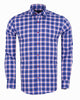 Dark Blue Checked Long Sleeved Shirt