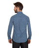 Turquoise Mini Snowflake Print Men's Shirt