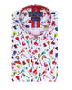 White Colourful Guitar Print Short Sleeve Shirt