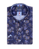 Dark Blue Paisley Print Short Sleeve Shirt