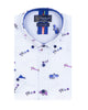 Vintage Car and Airplane Print Short Sleeve Shirt