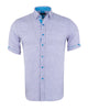 Grey Plain Linen Short Sleeve Shirt
