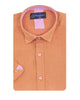 Brown Plain Linen Short Sleeve Shirt