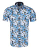 Blue Island Print Short Sleeve Shirt