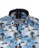 Blue Island Print Short Sleeve Shirt