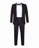 Black Fashion Suit with Contrasting Lapel Design Prom Suit