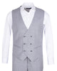 Grey 3 Piece Men's Suit with Double Breasted Waistcoat