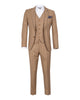 Beige Classic Plain 3 Piece Men's Suit