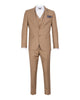 Beige Classic Plain 3 Piece Men's Suit