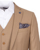 Beige Classic Plain 3 Piece Men's Suit