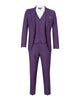 Purple Classic Plain 3 Piece Men's Suit