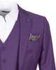 Purple Classic Plain 3 Piece Men's Suit