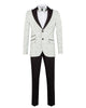 Cream Floral 3 Piece Design Wedding Suit