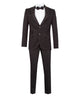 Men's Black Patterned 3 Piece Contrasting Lapel Suit