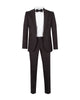 Men's Black Patterned 3 Piece Contrasting Lapel Suit