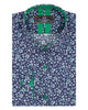 Sky Blue Floral Design with Contrasting Colour Men's shirt-Makrom