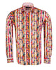 Stripe Tropical Flower Print Shirt-Makrom