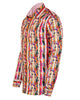 Stripe Tropical Flower Print Shirt-Makrom