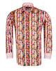 Stripe Tropical Flower Print Shirt-Makrom