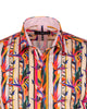 Stripe Tropical Flower Print Shirt-Makrom