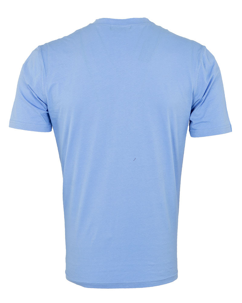 Blue Round Neck Plain T Shirt