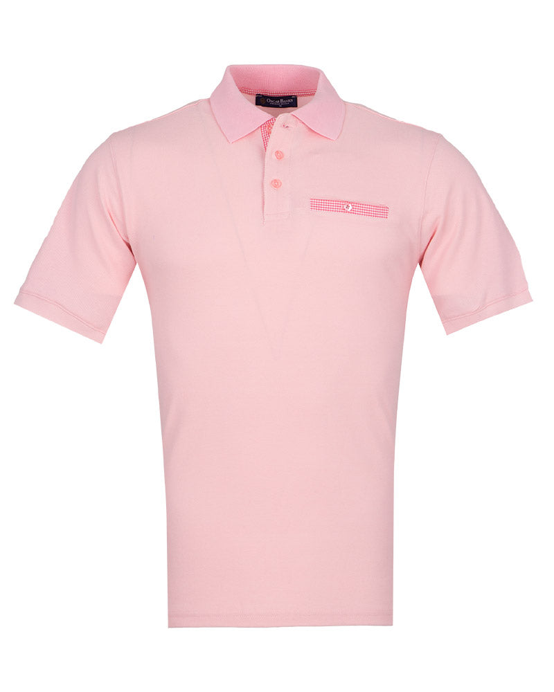 Pink Polo T-Shirt With Contrasting Collar