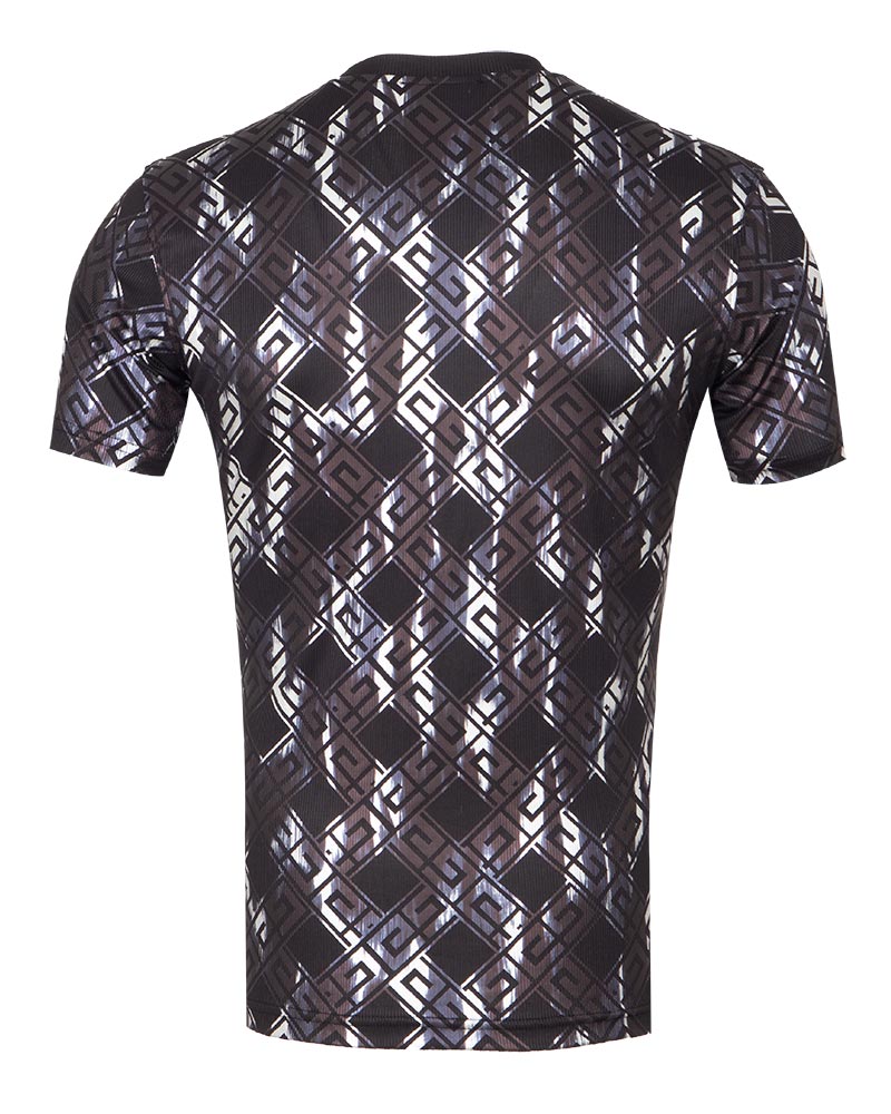 Grey Greca Square Print Body Fit T-Shirt