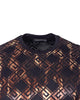 Gold Greca Square Print Body Fit T-Shirt