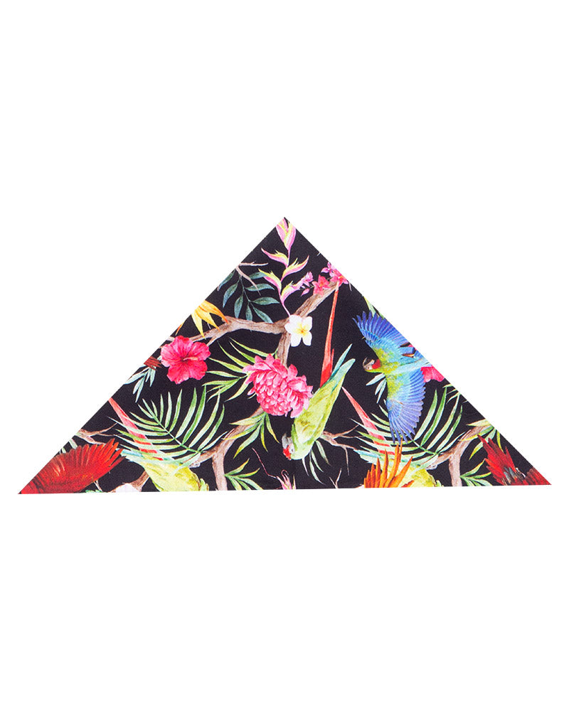 Tropical Parrot Print Shirt with Matching Handkerchief-Makrom