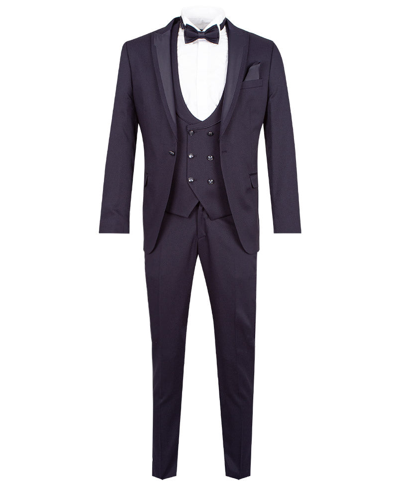 Dark Blue 4 Piece Tuxedo Wedding Suit
