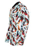 White Abstract Ink Splotch Print Shirt-Makrom