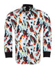 White Abstract Ink Splotch Print Shirt-Makrom