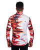 White Abstract Paint Splatter Print Shirt-Makrom