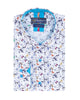 White Butterfly Print Shirt with Matching Handkerchief-Makrom