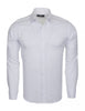 White Casual Twill Double Cuff Long Sleeve Shirt-Makrom