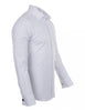 White Casual Twill Double Cuff Long Sleeve Shirt-Makrom