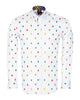 White Colourful Insect Print with Matching Handkerchief-Makrom