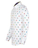 White Colourful Insect Print with Matching Handkerchief-Makrom