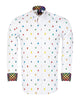 White Colourful Insect Print with Matching Handkerchief-Makrom