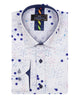 White Colourful Spot Print Men's Shirt-Makrom