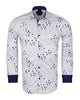 White Colourful Spot Print Men's Shirt-Makrom